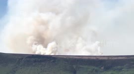 Moor fire sends large plume of smoke into sky on Saddleworth hills