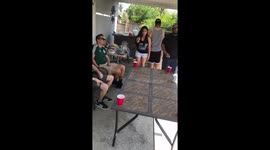Girl Plays Beer Die - She Shoots, She Scores