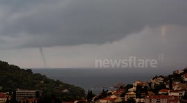 Tornado just ofshore Dubrovnik