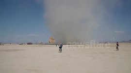 Large dust devil at Burning Man festival