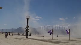 Large dust devil at Burning Man festival