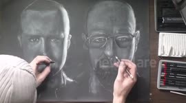 Impressive two-handed speed drawing