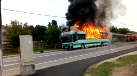 Bus on fire