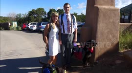 Bride saves groom from falling off cliff