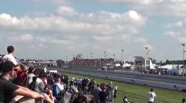 Miraculous high-speed escape in drag race crash