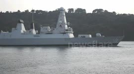 HMS DUNCAN Arrives in plymouth from the world summit in cardiff tonight