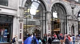 Apple fans camp outside London store