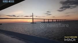 Carnival Cruise Ship going underneath Tampa Bridge