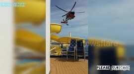 Brave Helicopter emergency rescue in middle of ocean Carnival Cruise Ship 2018
