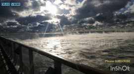 Mini Tornados in middle of ocean next to Carnival Pride