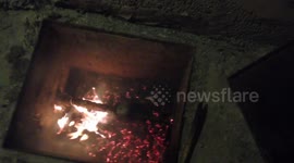 Fire under the water pipes