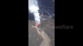 Steady flow of lava continues to erupt from Fissure 8 of Kilauea volcano
