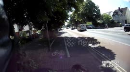 Cyclist dodging tree canopies
