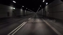 Driving from Denmark to Sweden at night timelapse