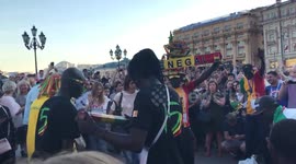 Senegal fans provide entertainment in red square