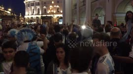 Argentinian Fans Celebrating 2/1 Victory Over Nigeria, Gostiny Dvor, Saint Petersburg, Russia, World Cup 2018