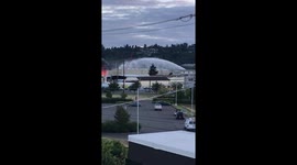 Water boat working on the barge fire in Georgetown