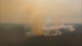 Drone captures massive wildfire in Northern Ireland