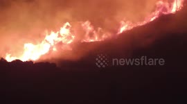 Close up footage shows ferocious Saddleworth Moor blaze