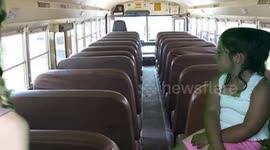 Girl falls off chair