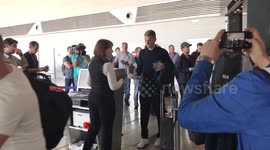 Germany players at airport