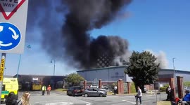 Smoke billows from Rochdale plastics factory