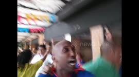 Colombia fans erupt into insanity after goal against Senegal