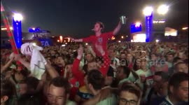 England fans stretch out to horizon watching Belgium game