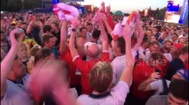England fans chant and sing during match against Belgium
