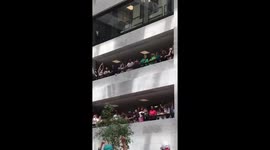 Senator Elizabeth Warren shows support for protesters at Trump immigration rally