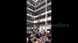 Senator Elizabeth Warren shows support for protesters at Trump immigration rally