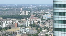 Smoke from Mile End tower block fire seen from afar