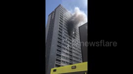 Fire breaks out at East London tower block