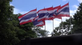 Thailand national flags blowing in the wind.
