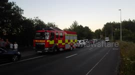 Winter hill fire spectators