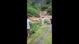 Dangerous flood rocks in northern mountainous Vietnam