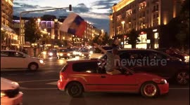 Russian fans go crazy after win over Spain