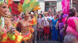 Brazilian carnival sweeps through Samara ahead of match