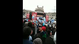 Uruguay fans cheer on team ahead of win against Portugal