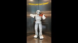 Robot is performing classical music to visitors at the Toyota museum