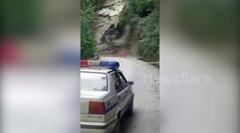 Dramatic video shows mountainside collapse after heavy rain in southern China