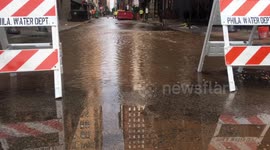 Philadelphia Center City water main break floods streets