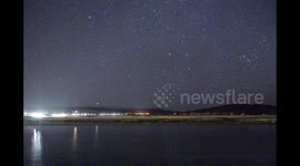 UFO captured by photographer on time lapse 4K footage from the Scottish Highlands
