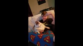 Adorable Frank the Pug makes strange sounds when hes happy!