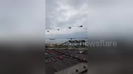 Helicopter pilots honor slain Long Beach fire captain with flyover
