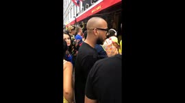 Colombian fans in New York gather around bar TV to watch England clash