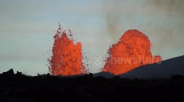 Hawaii Lava Flow in Leilani Estates: Fissure 8 Lava Fountain