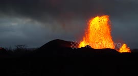 Fissure 8 Lava Fountain Hawaii Kilauea Volcano
