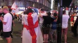 England Fans Celebrate Win Over Colombia