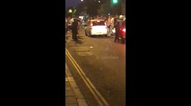 England fans halt traffic in London's Islington after penalty win